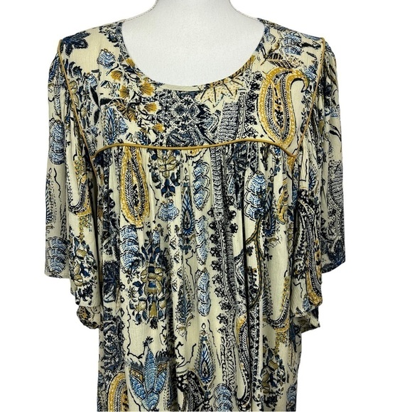 Maurice’s Women’s Pullover Boho Peasant Top Sz 2X Multi Colors Flutter Sleeves - Picture 2 of 16
